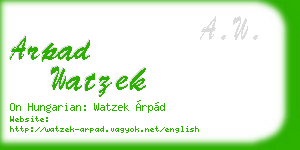 arpad watzek business card